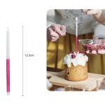 Vela con purpurina rosa 12,5 cm 12 piezas.