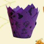 Tulipanes de papel para Halloween, color lila, paquete de 100