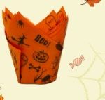 Tulipanes de papel naranja para Halloween, paquete de 1