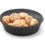Cesta de pan redonda negra 400x90mm