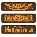 Letrero de Halloween surtido de 55 x 15 mm, paquete de 3
