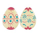 Huevos de Pascua 2D, blancos, 2 modelos, 35 x 26 mm, paquete de 5