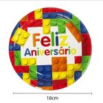 Platos de papel de feliz cumpleaños de 18 cm, paquete de 6