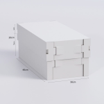 Caja para tartas con tapa micro blanca 36x46x15 cm