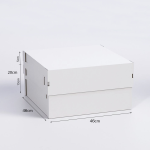 Caja para tartas con tapa micro blanca 46x46x15 cm