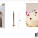 Vela dorada de 8 cm, 12 unidades