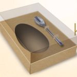 Caja de huevos Kraft de 350 g con cuchara, 16 x 19 x 10,5 cm
