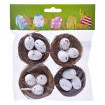 Nido de Pascua con 3 huevos Ø 5cm