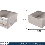 Anillo cuadrado de acero inoxidable 12x12cm