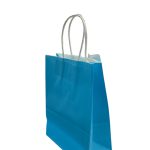 Bolsa de papel con asa azul 15x8x21cm