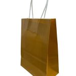 Bolsa de papel con asa dorada 15x8x21cm