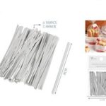 Corbata de metal plateada de 8 cm, paquete de 100