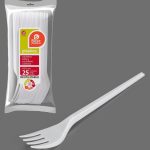 Tenedor blanco reutilizable de 16,5 cm (sc.25)
