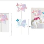 Adorno de mariposa de feliz cumpleaños de 17,5 cm