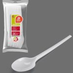 Cuchara blanca reutilizable de 16,5 cm (25 unidades)