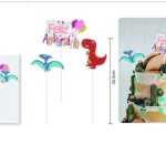 Adorno de feliz cumpleaños de dinosaurio de 20,5 cm 3