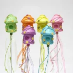 Casa decorada de 7 cm con brocheta