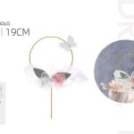 Adorno Circular con Rosas y Mariposa 19cm