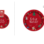 Plato Feliz Navidad 6 piezas 18 cm