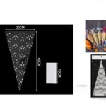 Cono de Celofán con Estrellas 40x20cm Paquete de 12