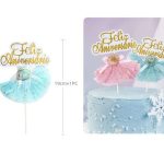 Adorno de Feliz Cumpleaños con Tul 19,5cm