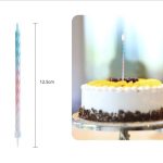 Vela de colores retorcida 12,5cm 6 piezas.