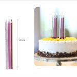 Vela de Cumpleaños Rosa 12cm 12 Piezas.