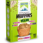 Muffin vegano de avena blanca como la nieve y semillas de lino