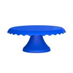 Soporte para tarta de encaje azul real de 22 cm