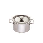 Mini cacerola de acero inoxidable con tapa 65 cl 12 x 6 cm