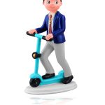 Niño en patinete 14,5 cm