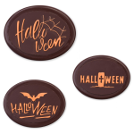 Plato de chocolate negro con relieve de Halloween (3 meses)