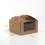 Caja Micro Kraft para 4 Cupcakes Tipo Flor 17x17x