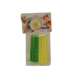 Velas retorcidas verdes y amarillas de 7 cm, paquete de 6
