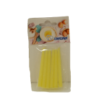Velas retorcidas amarillas de 7 cm, paquete de 6