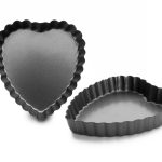 Molde para tarta antiadherente con forma de corazón acanalado para moka