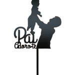 Adorno de madera negra "Papá te quiero" 15 x 25 cm