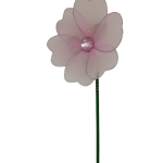 Flor de organza rosa con brocheta 10cm