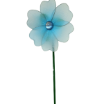 Flor de organza azul con brocheta 10cm