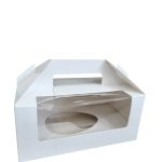 Caja blanca con asa para huevos de 250 g y 350 g (4 cajas)