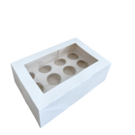 Caja Blanca P8 Con Ventana Para 12 Brigadeiros 18x12x6cm Sc.5 Unidades.