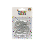 Vela de Plata 7,5x7,5cm 25 Años