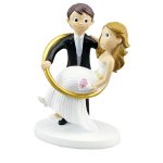 Novios de resina con anillo de boda de 17 cm