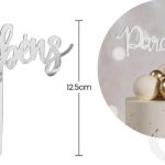 Adorno acrílico plateado "Felicitaciones" 12,5 cm