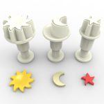 Mini cortador con eyector de sol/luna/estrella 3 piezas.