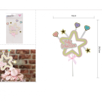 Adorno de estrella de feliz cumpleaños de 26 cm