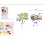 Adorno de Feliz Cumpleaños Rosa/Azul 22cm