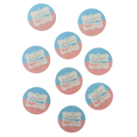 Anfitriones redondos para baby shower, revelación de género, 5 cm, 12 unidades