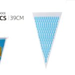 Bolsa de caramelos de lunares azules de 19 x 39 cm, paquete de 12