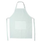 Delantal blanco con pecho y bolsillo
